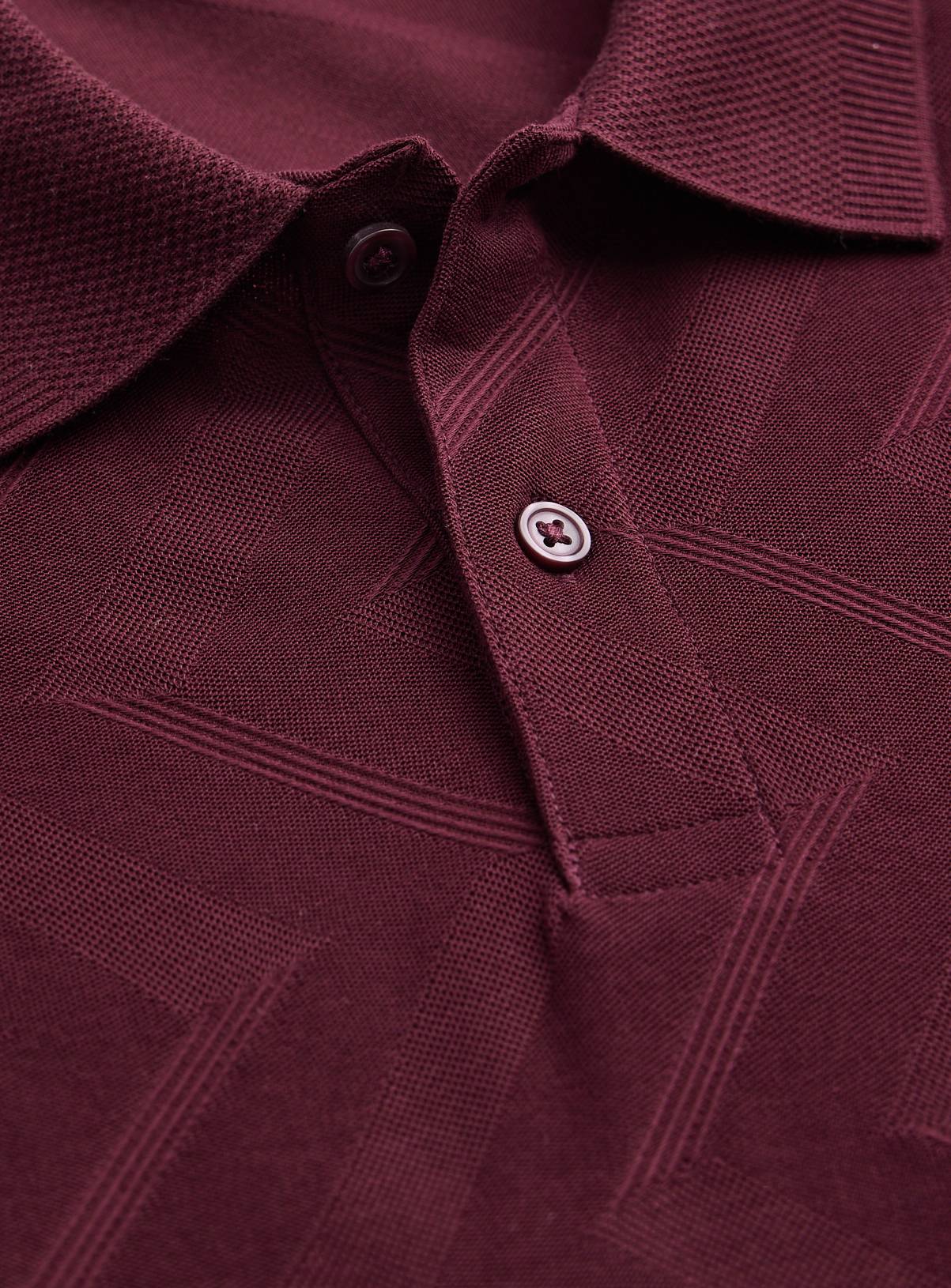 Dark Red Patterned Polo Shirt XXXL - Image 4